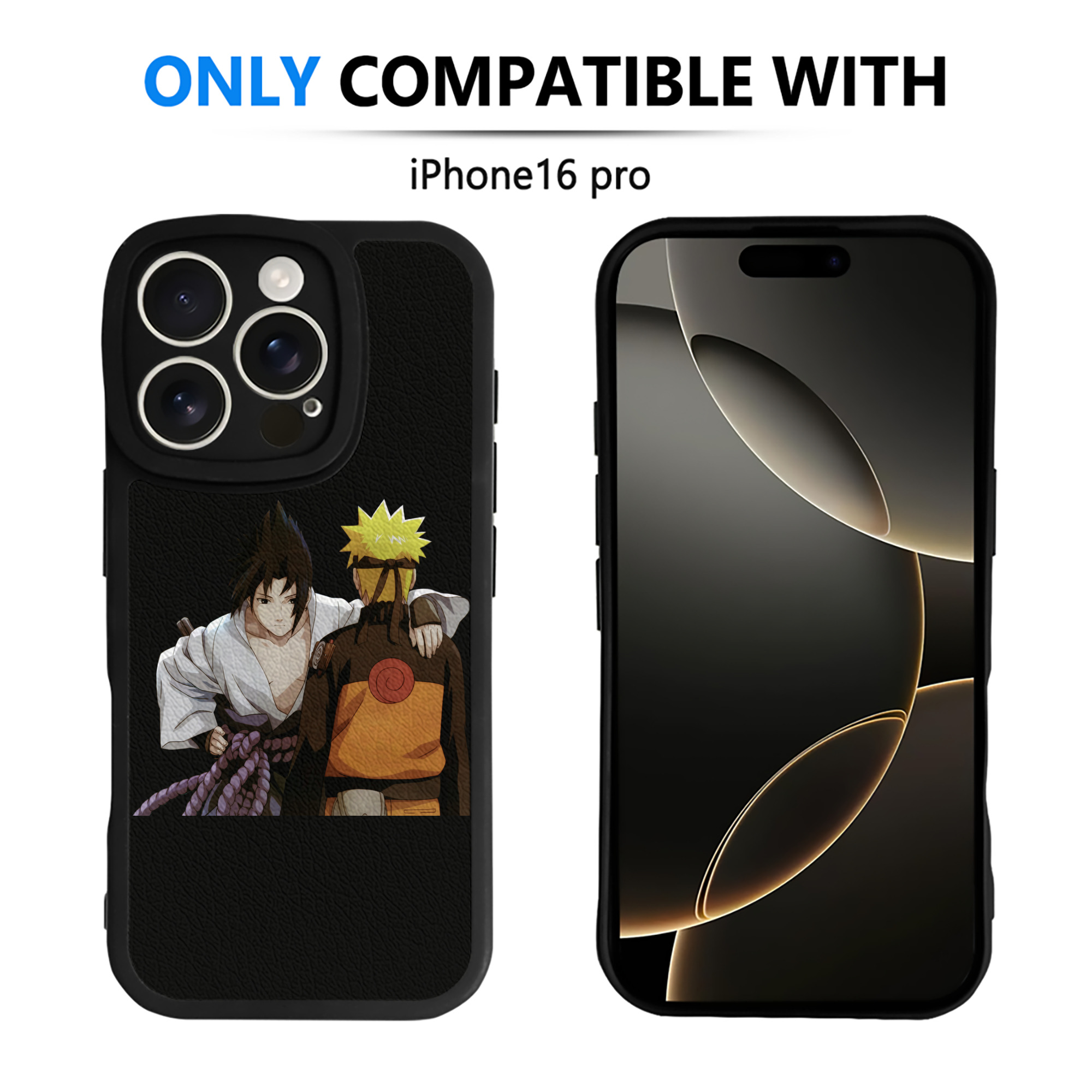 （画像用） NARUTO -ナルト- うちは サスケ Uchiha Sasuke 【iPhone 16シリーズ対応】シリコンスマホケース（レザー調） 材質：シリコン